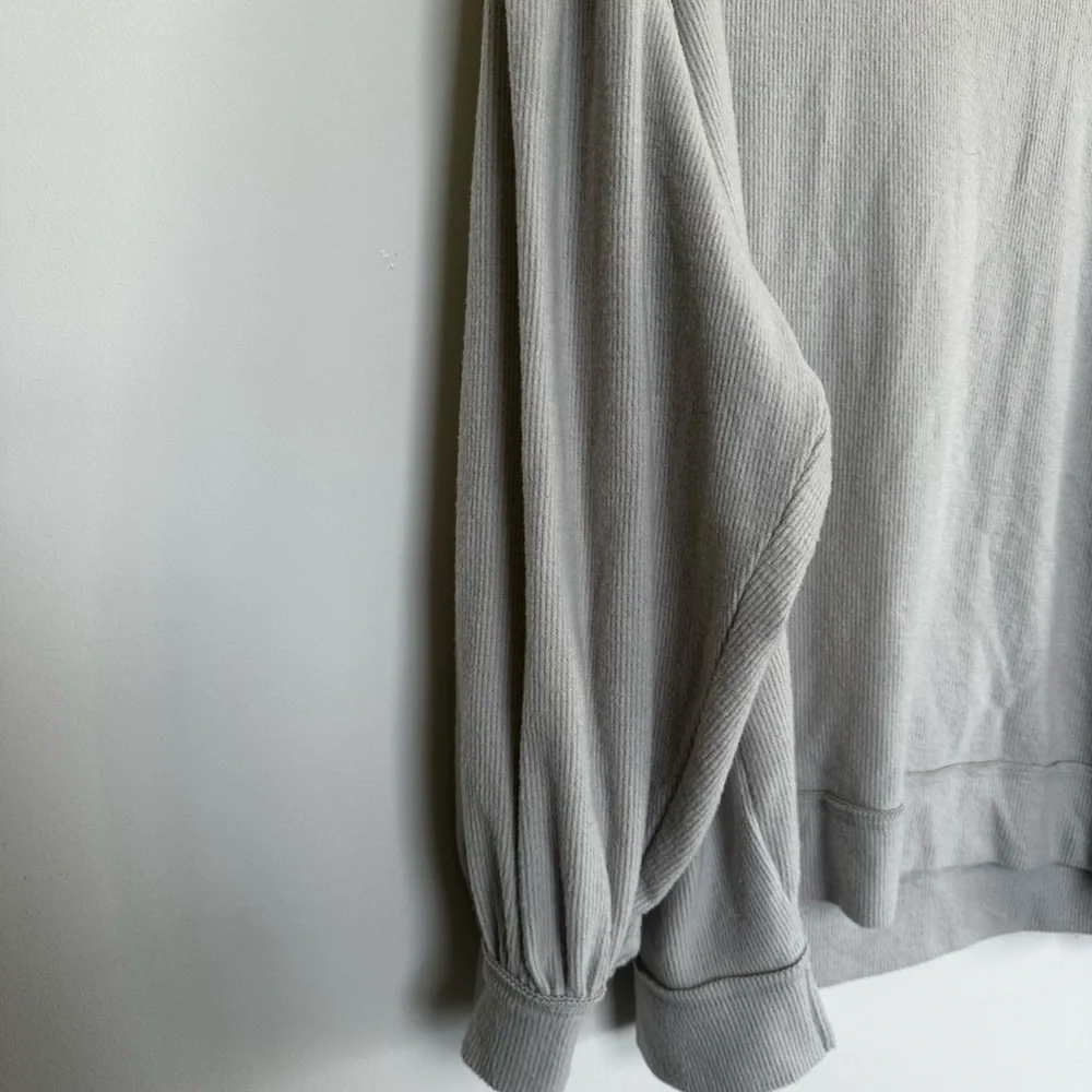 Free People Gray Cowl Neck Sweater with Relaxed Fit
